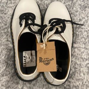 Dr. Martens White and Black Platform Shoes